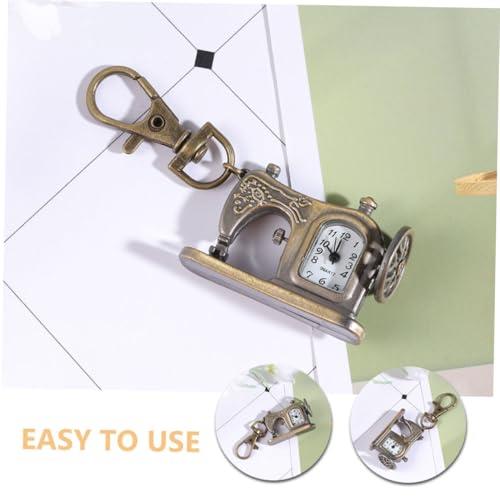 IMIKEYA 2 Stück Vintage Schlüsselanhänger Uhr mit Quarzwerk Retro Nähmaschinen Design Taschenuhr Anhänger für Damen und Herren Multifunktional und Stilvoll von IMIKEYA