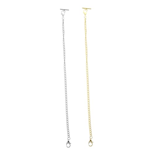 IMIKEYA 2 Stück Vintage Taschenuhrkette Teiliges aus Metall mit Silberfarbener und Goldfarbener Haken Robuste Jeans und Kleidungskette als Stilvolles Accessoire für Herren und Damen von IMIKEYA