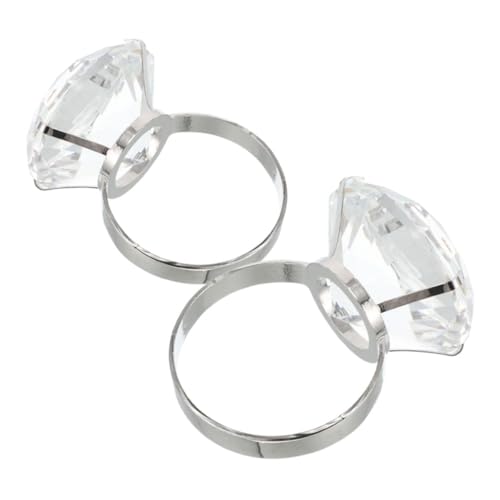 IMIKEYA 2 Stücke Große Diamant Ring Requisiten Hochzeit Ringe Für Frauen Gefälschte Verlobungsring Transparent Legierung IMIKEYA 2 Stücke Große Diamant Ring Requisiten Hochzeit Ringe Für Frauen Gefälschte Verlobungsring Transparent Legierung von IMIKEYA