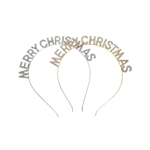 IMIKEYA 2 Stücke Teiliges Merry Christmas Haarreif mit Buchstaben aus Funkelnden Strasssteinen Festliche Kopfbedeckung für Weihnachten und Neujahr Langlebig Bequem Modisch Geschenkidee für von IMIKEYA