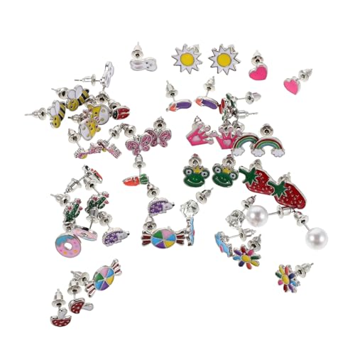 IMIKEYA 20 Paare Bunte Frucht Herz-ohrstecker mit Glänzendem Öl-finish Leichter Minimalistischer Schmuck Vielseitig Kombinierbar für Freizeit und Formelle Anlässe von IMIKEYA