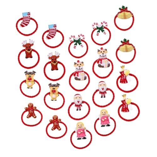 IMIKEYA 20 Stück Teiliges Weihnachts Haargummi Set mit Glocken Elastische Ponytail Halter für Mädchen und Frauen Strapazierfähige Dehnbare Haarbänder Geeignet für Partys Festivals Alltag von IMIKEYA