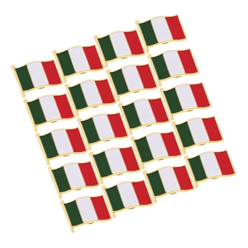 IMIKEYA Eisen Brosche mit Italienischer Flagge Anstecknadel für Männer und Frauen Flaggenbrosche für Anzüge Rucksäcke Festivals Elegantes Design 20 Stücke von IMIKEYA