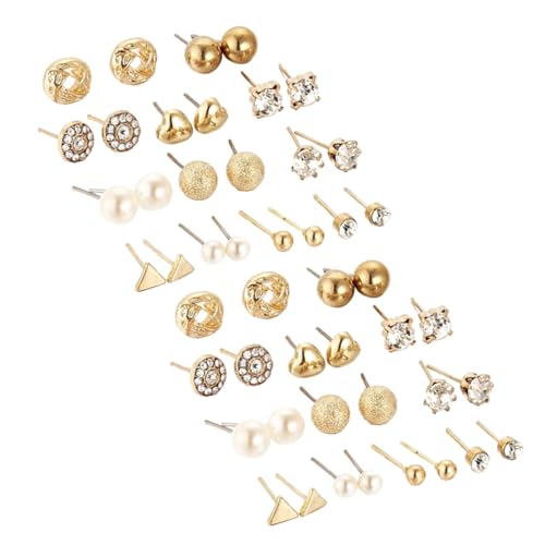 IMIKEYA 24 Paare Teiliges Ohrstecker set aus Goldenem Legierungsmetall mit Perlenakzenten Modische Kreative Ohrschmuck kollektion für Damen Vielseitig und Langlebig für Alltag und IMIKEYA 24 Paare Teiliges Ohrstecker set aus Goldenem Legierungsmetall mit Perlenakzenten Modische Kreative Ohrschmuck kollektion für Damen Vielseitig und Langlebig für Alltag und von IMIKEYA