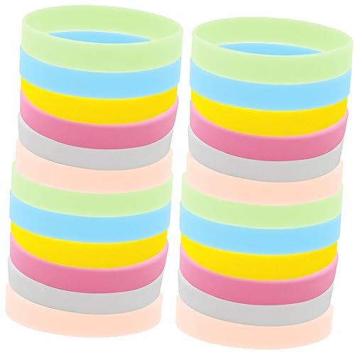 IMIKEYA 24Stücke Leuchtende Armbänder aus Silikon Partygeschenke für Erwachsene Rave Accessoires Farben Leuchten im Dunkeln für Mottopartys und Festivals von IMIKEYA