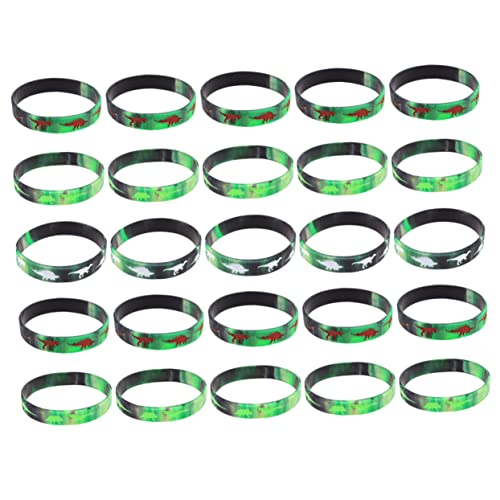 IMIKEYA 25 Stück Silikon Dinosaurier Armbänder Handgelenkstraps für Partys Geburtstagsfeiern und Themenveranstaltungen mit Auffälligen Dinosaurier Mustern Langlebig und Bequem von IMIKEYA