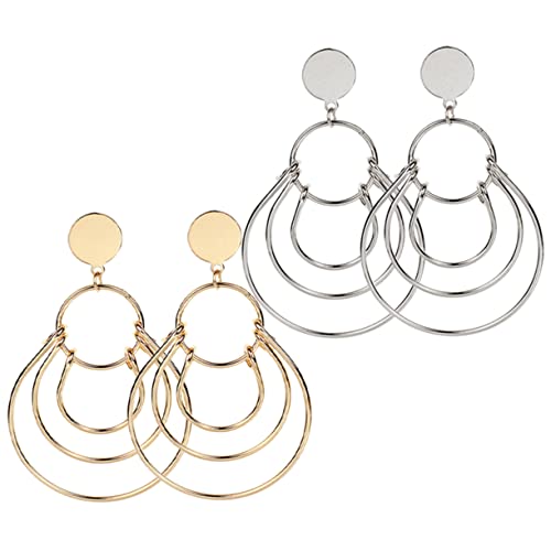 IMIKEYA 2Paare Geometrische Metallohrringe für Damen Extravaganter Mehrschichtiger Ohrschmuck Vintage Ohrstecker für Besondere Anlässe IMIKEYA 2Paare Geometrische Metallohrringe für Damen Extravaganter Mehrschichtiger Ohrschmuck Vintage Ohrstecker für Besondere Anlässe von IMIKEYA