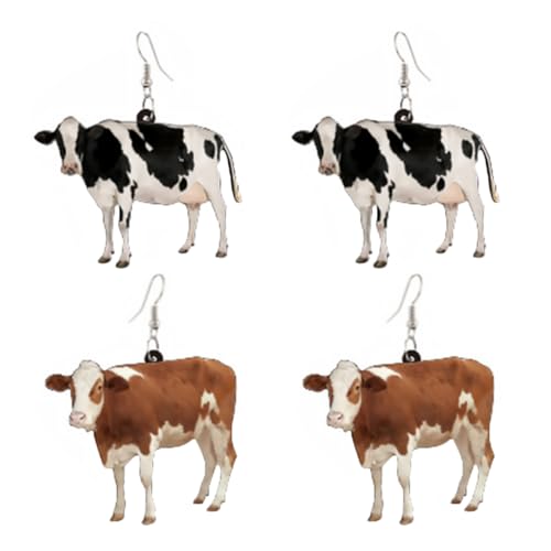IMIKEYA Kuh Ohrringe für Frauen 2 Paar Tropfenohrringe Cartoon Design Leicht und Langlebig Lustiger Ohrschmuck für Mädchen und Damen IMIKEYA Kuh Ohrringe für Frauen 2 Paar Tropfenohrringe Cartoon Design Leicht und Langlebig Lustiger Ohrschmuck für Mädchen und Damen von IMIKEYA