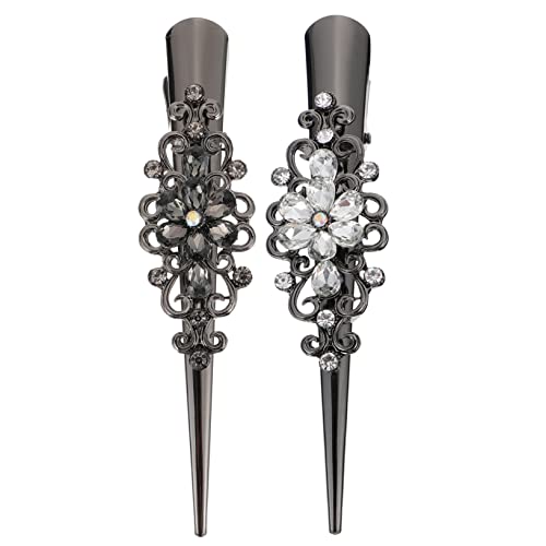 IMIKEYA 2stücke Schimmernde Strass-haarspangen Im Elegante Entenschnabel-clips Aus Legierung Für Damen Für Hochzeiten Partys Und Besondere Anlässe in Eleganten Farben von IMIKEYA