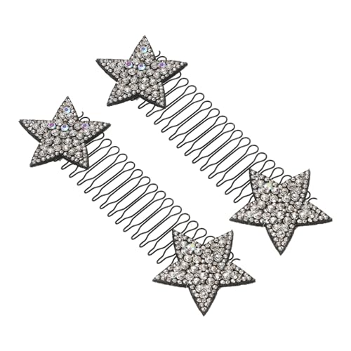 IMIKEYA 2stücke Haarnadeln Für Damen Silberne Haarspangen Mit Sternmuster Invisible Hair Pins Clips Für Frisuren Party Anlässe Styling Accessoires von IMIKEYA