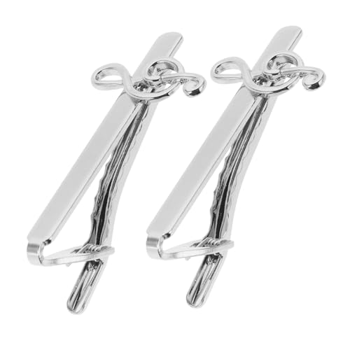 IMIKEYA Krawattenklammer für Herren 2 Stück Musiknoten Langlebiges Metall Stilvolle Anstecknadel für Väter und Ehemänner von IMIKEYA