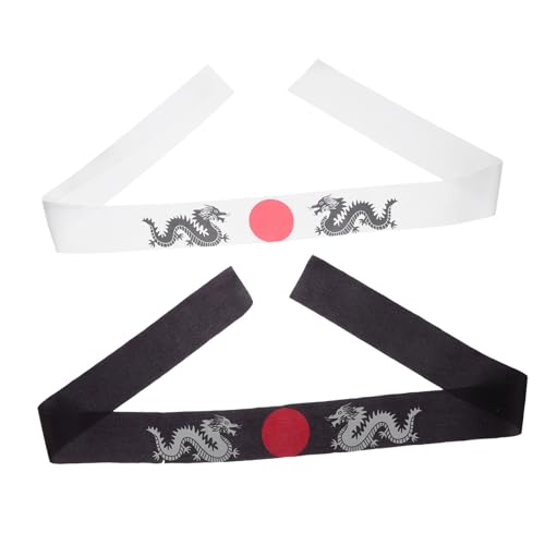 IMIKEYA Japanisches Stirnband 2 Stücke Samuraistil Karate Training Saugfähiges Polyester Bequemes Sport Stirnband Für Männer Und Frauen Für Fitness Laufen Und Kochaktivitäten von IMIKEYA