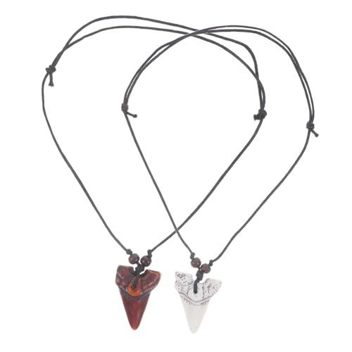 IMIKEYA 2stücke Haifischzahn-halskette Für Herren Tribal-stil Harz Kette Mit Verstellbarem Anhänger Strand-surfer-halskette Für Jungen IMIKEYA 2stücke Haifischzahn-halskette Für Herren Tribal-stil Harz Kette Mit Verstellbarem Anhänger Strand-surfer-halskette Für Jungen von IMIKEYA