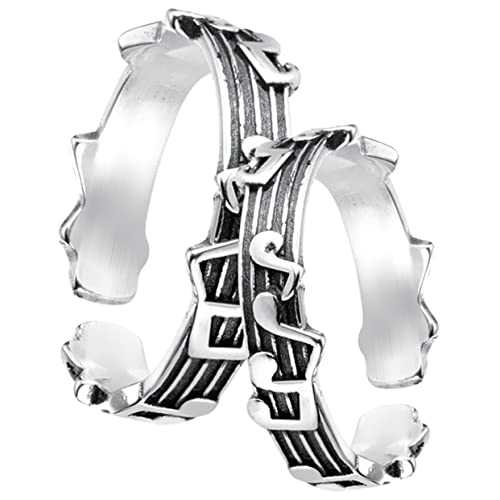 IMIKEYA 2Stücke Musiknoten Ringe für Offene Fingerringe Feiner Handwerkskunst für Frauen und Männer für Besondere Anlässe Modisches Design für von IMIKEYA