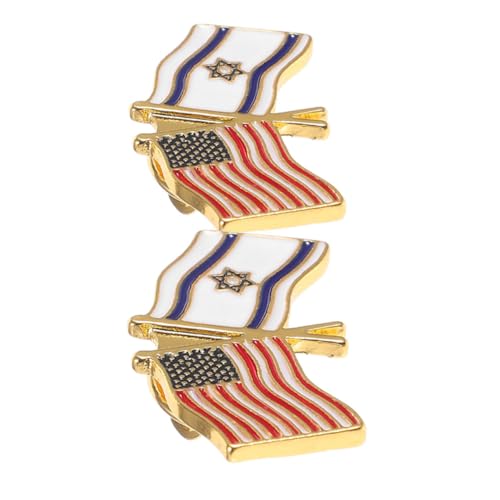 IMIKEYA 2stücke Metall-anstecknadeln Mit Israel Und Usa-flagge Freundschafts-nadeln Für Kleidung Hemden Rucksäcke Taschen von IMIKEYA