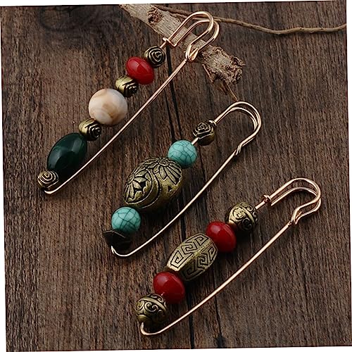 IMIKEYA 2stücke Retro Perle Brosche Pullover Clip Schal Clip Damen Kleidung Zubehör Strickjacke Kragennadel Broschennadel von IMIKEYA