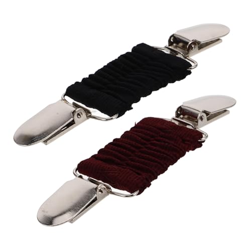IMIKEYA 2stücke Damen Cardigan Clips Elastische Cinch Clips Für Pullover Schal Kleidung Retro Cardigan Kragenclips Schwarzes Burgunderfarbenes Design Vielseitig Stylisch von IMIKEYA
