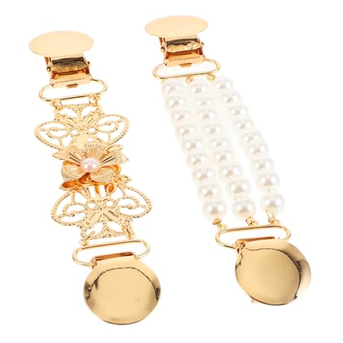 IMIKEYA 2Stücke Retro Pullover Clips mit Faux Perlen Kragenclips für Cardigans Kleider Schals und Tücher Vielseitig Einsetzbar für Damenbekleidung von IMIKEYA