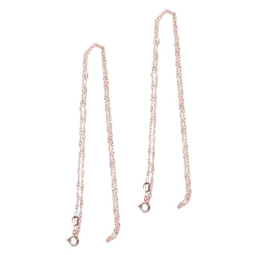 IMIKEYA 2Stücke Roségold Wasserwellen Halskettenkette DIY Schmuckherstellung für Damen Kupferkette für Persönliche Anhänger und von IMIKEYA