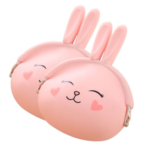IMIKEYA 2 Stücke Silikon Münzgeldbörse Kaninchen Geldbörse für Damen und Mädchen Bonbonfarbene Geldbeutel Multifunktionale Kleiner Geldtasche von IMIKEYA