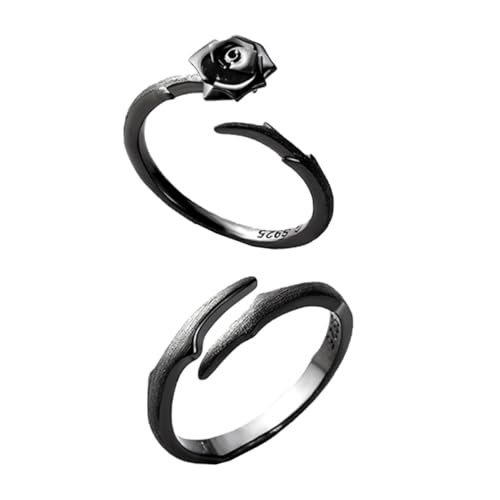 IMIKEYA 2stücke Sterling Silber Rosenring Für Chic Dekorative Fingerringe Für Geschenke An Freund Und Freundin Allergiefreundlich Und Bequem von IMIKEYA