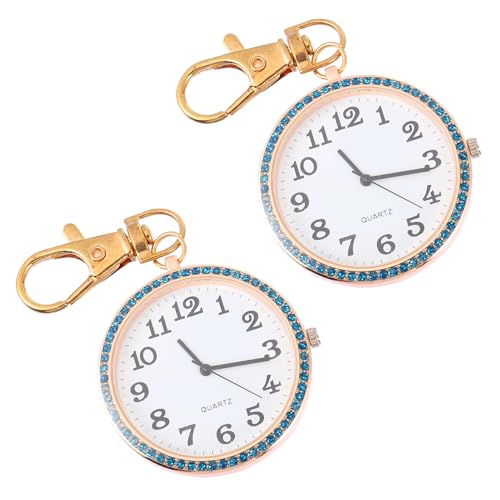 IMIKEYA Taschenuhr Schlüsselanhänger für Kinder Strass Verziert Tragbare Clip Uhr Unisex Praktisch für Ärzte und Krankenschwestern von IMIKEYA