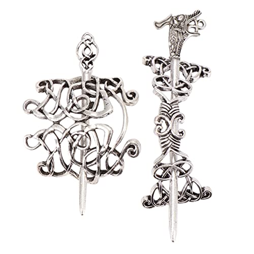 IMIKEYA 2Stücke Vintage Ethnische Haarnadeln Legierung Antike Haarspangen für Frauen Dekorative Haarschmuck für Hochzeiten und Mittelalterliche Looks von IMIKEYA
