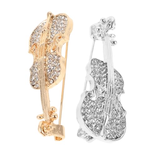 IMIKEYA 2 Stücke Violine Brosche für Frauen Metall Broschennadel Anstecknadel für Kleidung Eleganter Schmuck für Anzüge und Hüte von IMIKEYA