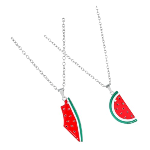 IMIKEYA 2Stücke Zierliche Damen Halskette mit Wassermelonen Anhänger Modischer Halsschmuck für Hochzeit Leichtes Design Hautfreundliche von IMIKEYA