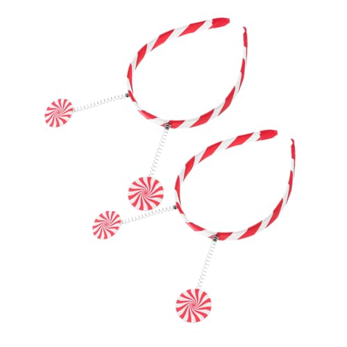 IMIKEYA 2stücke Pfefferminz-stirnband Aus Acryl Für Weihnachts-party Süßigkeiten-haarschmuck Als Fotoautomaten-requisite Junge Mädchen-outfits Und Strumpffüller von IMIKEYA