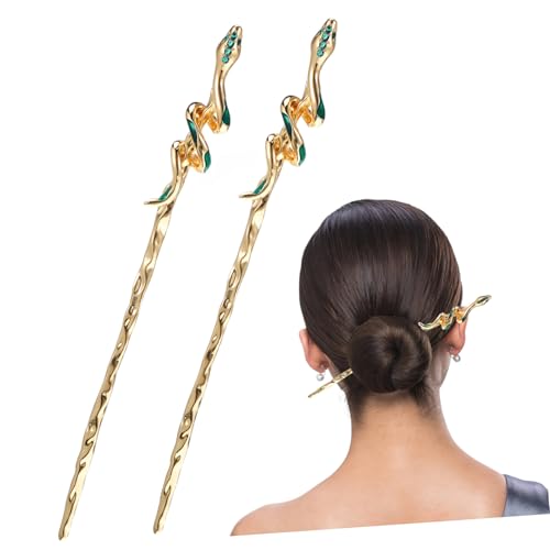 IMIKEYA 2stücke Schlangenhaarstäbe Antik Stil Haarstäbchen Mit Strasssteinen Für Frauen Haarschmuck Vintage Kopfschmuck Für Hochzeit Party Alltag von IMIKEYA