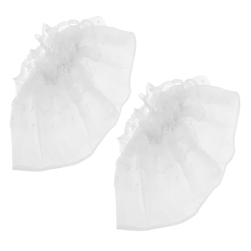 IMIKEYA 2stücke Spitzen-handgelenkmanschetten Abnehmbar Weiß Für Frauen Lolita Braut Kostüm Halloween Maskerade Teeparty Modeaccessoire Leicht Tragbar von IMIKEYA