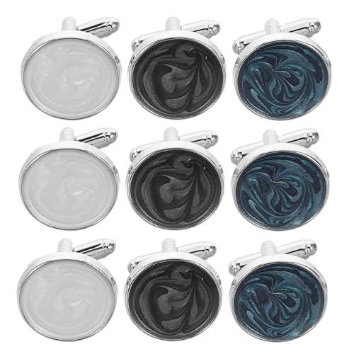 IMIKEYA 3 Paare Herren Manschettenknöpfe Rund Legierung Glänzende Business Schmuck Für Hemd Französisch Manschetten Hemdknöpfe Für Anzug Hochzeit Vorstellungsgespräch Alltag von IMIKEYA