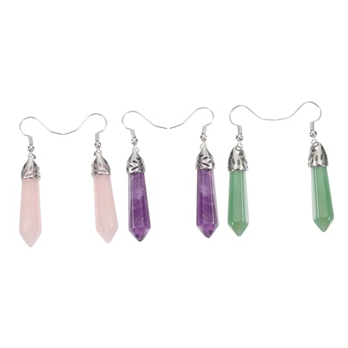IMIKEYA 3 Paare Hexagon Ohrringe Lange Damenohrringe mit Einzigartigem Design Natürliche Heilsteine Amethyst Rosenquarz und Grünem Ohrschmuck für Besondere Anlässe IMIKEYA 3 Paare Hexagon Ohrringe Lange Damenohrringe mit Einzigartigem Design Natürliche Heilsteine Amethyst Rosenquarz und Grünem Ohrschmuck für Besondere Anlässe von IMIKEYA