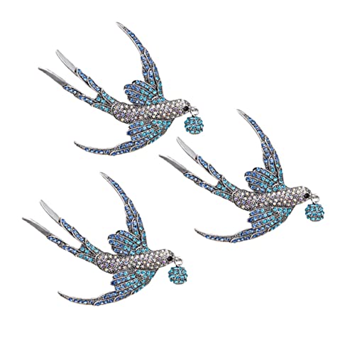 IMIKEYA 3 STÜCKE Teiliges Broschen Langlebiger Legierung Vogel Broschen für Damen Vielseitige Kleidungsschmuck Accessoires Blau für Party Hochzeit und Alltag von IMIKEYA