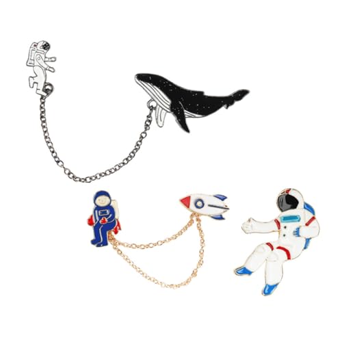 IMIKEYA 3 Sätze Astronaut Broschen mit Wal Motiv Cartoon Emaille Anstecknadeln Modische Kragen Pins für Kleidung Rucksäcke Schals Einzigartige Festival Corsage Vielseitig Kombinierbar von IMIKEYA
