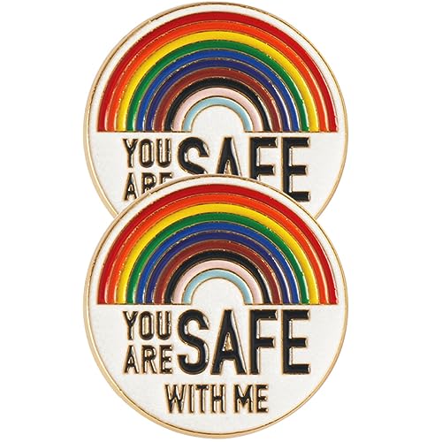 IMIKEYA 3 Sätze You Are Safe With Me Regenbogen Brosche Emaille Anstecknadeln Für Frauen Dekorative Pins Für Kleidung Taschen Und Hüte Für Lgbtq Und Soziale Ausdrucksformen 2 Stück * 3 von IMIKEYA
