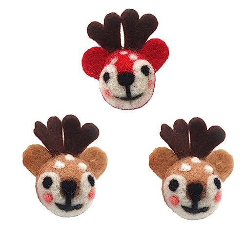 IMIKEYA 3 Stück Handgefertigte Filz Broschen mit Rentiermotiv Niedliche Weihnachts Broschennadeln als Kleidungsaccessoire für Schal Hut Pullover und Mantel Farblich Zufällige Farbe von IMIKEYA