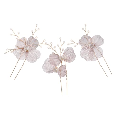 IMIKEYA 3 Stück Handgefertigtes Braut Haarset mit Perlen Goldene Haarnadeln und Haarspangen für Braut und Brautjungfern Eleganter Haarschmuck für Hochzeit Party und Festliche Anlässe von IMIKEYA