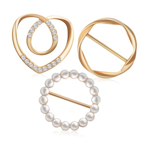 IMIKEYA 3 Stück Hemd und Schalclips Tuchringe für Damen Dekorative Schal Schnallen Vielseitige Kleidungshalter für Shirts Schals und Kleider Elegantes Design und Sichere Halterung von IMIKEYA