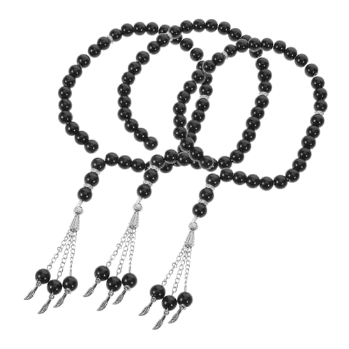 IMIKEYA 3 Stück Islamische Gebetsperlen Handgefertigtes Perlenarmband für Männer und Frauen Tragbare Glatte Tasbih Gebetskette zur Spirituellen Konzentration und Modischem Glaubenssymbol von IMIKEYA
