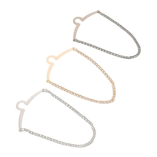 IMIKEYA 3 Stück Kupfer Krawattenkette U-förmige Kragenclips Langlebig Kratzfest für Business Hochzeit Herrenhemden Formelle Anlässe Stilvolle Krawattenaccessoires von IMIKEYA