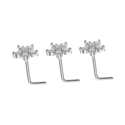 IMIKEYA 3 Stück Nasenring mit Stern Design Piercing Schmuck für Frauen mit Funkelnden Zirkonia Einfach zu Tragen Vielseitig Einsetzbar für von IMIKEYA