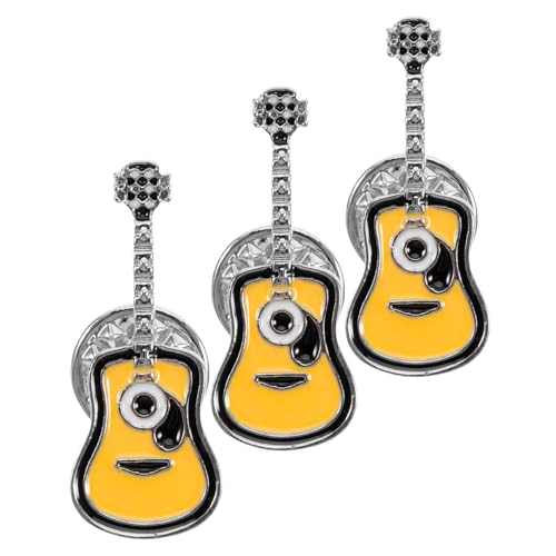 IMIKEYA Gitarren Brosche 3 Stücke Retro Punk Anstecknadel Emaille Gitarre Pin Für Damen Und Herren Für Musikliebhaber Modischer Revers Pin von IMIKEYA