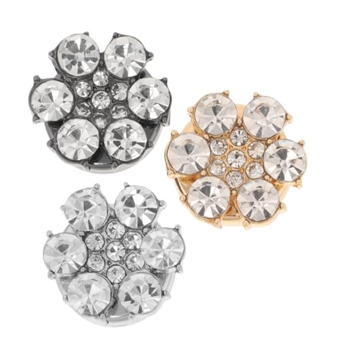 IMIKEYA 3 Stück Manschettenknöpfe für Damen Blumen Design Hochzeits Ankleidezubehör Legierung Strassbesetzt Elegantes Outfit Zubehör von IMIKEYA