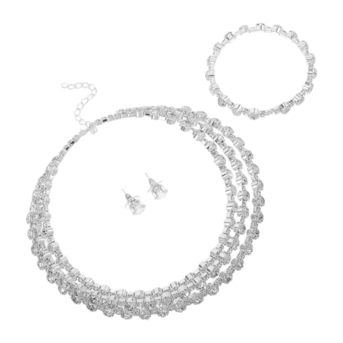 IMIKEYA 3 Stück Teiliges Brautschmuck Set für Damen Funkelnde Halskette Armband Ohrringe Strass für Hochzeit Brautjungfern und Festliche Anlässe IMIKEYA 3 Stück Teiliges Brautschmuck Set für Damen Funkelnde Halskette Armband Ohrringe Strass für Hochzeit Brautjungfern und Festliche Anlässe von IMIKEYA