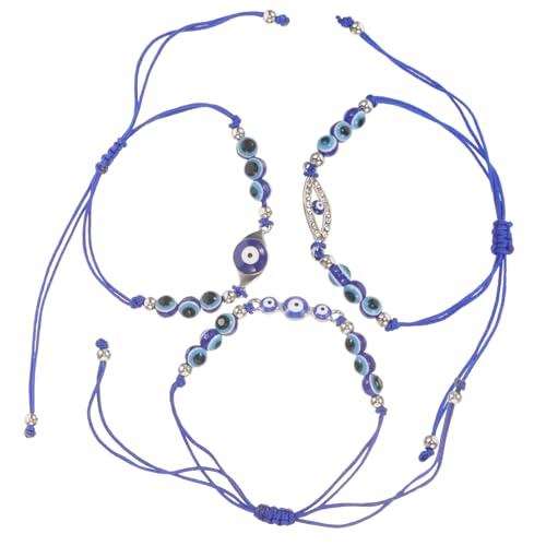 IMIKEYA 3 Stück Teiliges Evil Eye Armband mit Blauen Perlen Schützendes Schmuckstück für Damen Handgefertigt Langlebig und Modisch als für Weihnachten und Partys von IMIKEYA