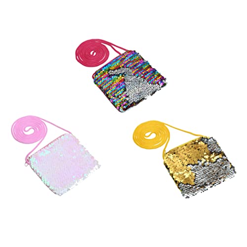 IMIKEYA 3 Stück Teiliges Glitzer Münzbörse Quadratische Handtasche für Mädchen Kleines Portemonnaie für Schmuck Münzen und für von IMIKEYA