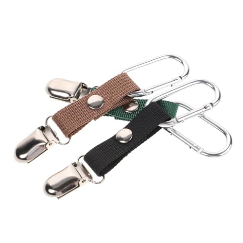 IMIKEYA 3 Stück Teiliges Hutclip für Reisen Elastischer Huthalter für Rucksäcke und Gepäck zur Aufbewahrung von Sonnenhüten Schals und Strohhüten Grün Braun und Schwarz von IMIKEYA