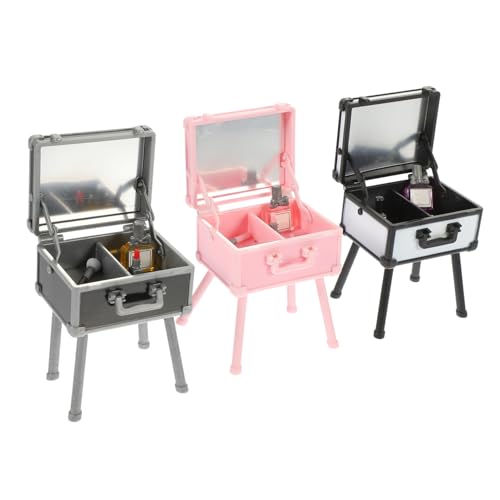 IMIKEYA 3stücke Miniatur-schminkbox Für Puppenhaus Aufbewahrungsbox Mini-Haus Deko-Ornament Miniatur-Szene Schminkhalter Puppenhaus-Layout Requisite Mini-Haus- Box- von IMIKEYA